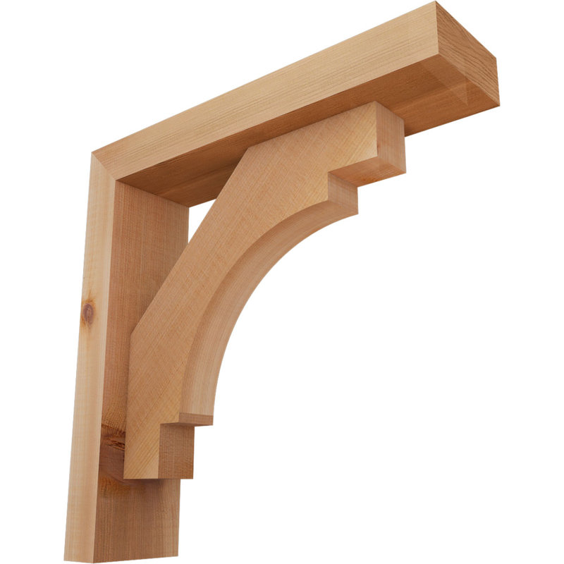 Support l 3 1/2 po x P 14 po x H 14 po Merced Block avec support décalé, cèdre rouge de l'Ouest, 14 po x 14 po
