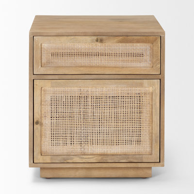 Cinna Solid Wood End Table with Storage