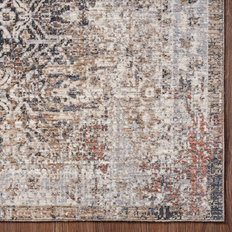 8 Area Rug in Charcoal/Beige, Rectangle 7'6" x 9'6"
