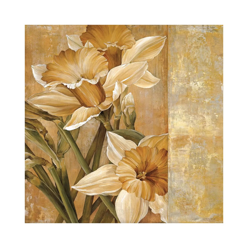 Champagne Daffodils I by Linda Thompson - Wrapped Canvas Gallery-Wrapped Canvas Giclée, 66.04 cm H x 66.04 cm W x 3.175 cm D