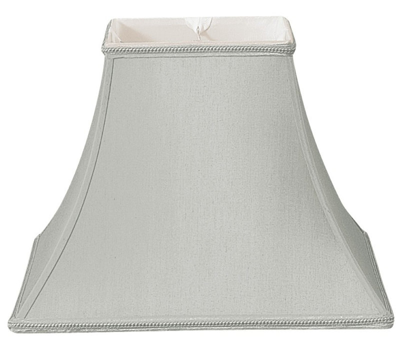 Silk Bell Lamp Shade, Grey, 11.5" H x 14" W x 14" D