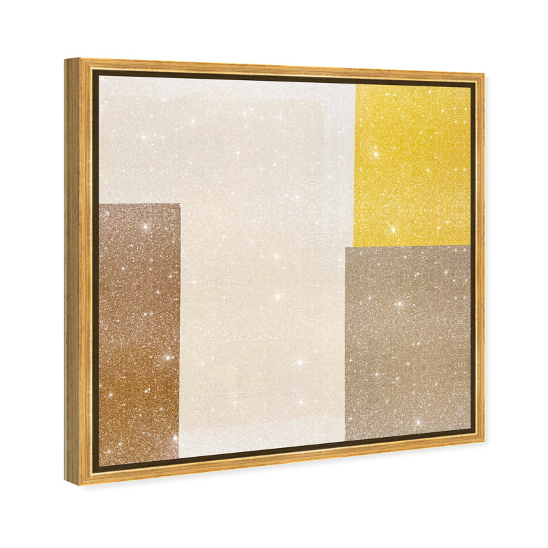 Cubes of Light I Canvas Abstract Print by Oliver Gal, Black Frame, 12 x 12, 31"H x 31"W, Gold Frame