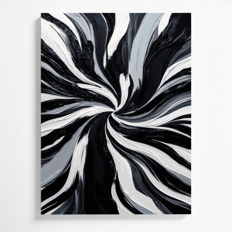 Abstrait art figuratif noir sur toile 56, H 20 po x l 16 po