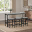 Table de salle à manger de cuisine moderne, table de pub, ensemble de table de salle à manger longue avec 3 tabourets, assemblage facile