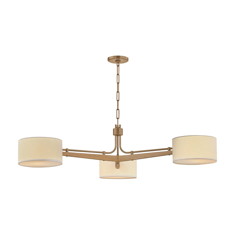 Lustre lumineux en laiton patiné Troy Lighting, H 27,25 po x l 20,25 po x P 20,25 po, Trois lumières