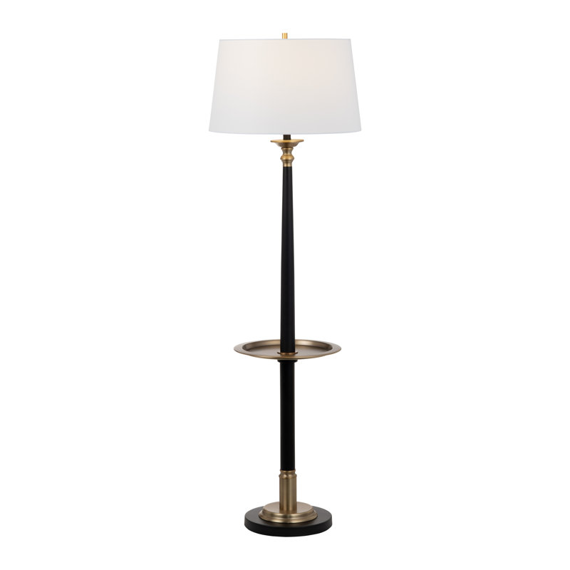 65.5" Metal Floor Lamp With White Shade