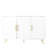 Spacious 3-Door Sideboard In White. For Kitchen, Dining & Living Rooms. Gold Handles And Fluted Design Enhance Style Accent White Buffet Cabinet With 3 Doors. Design. Fits Various Rooms