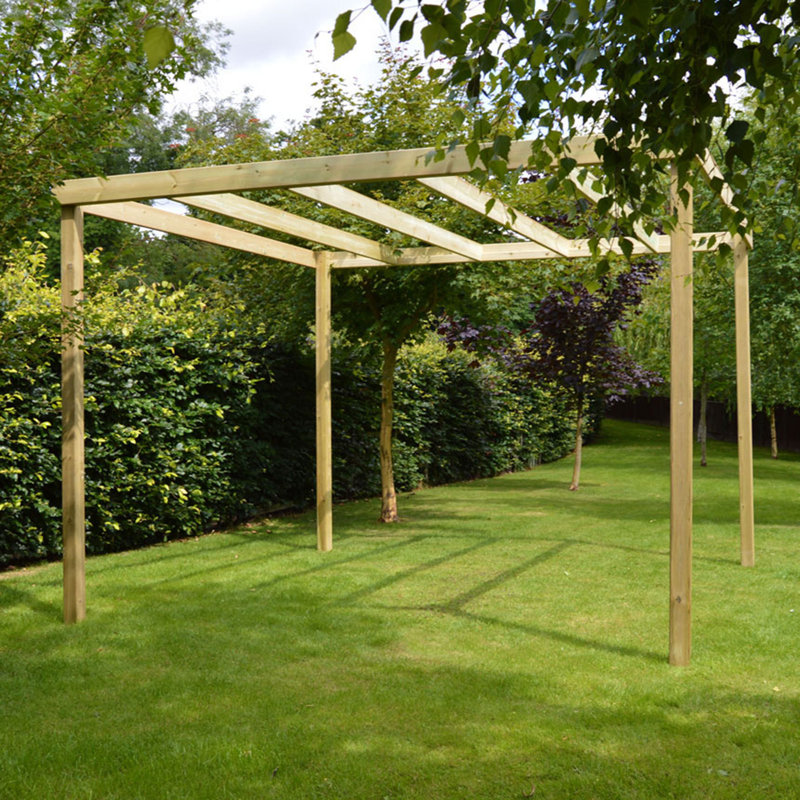Randi 2.7m x 2.4m Manufactured Wood Pergola, Light Green, 270cm H x 300cm W x 300cm D