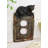Ebros  Set Of 2 Novelty Woodland Rustic Forest Black Bear By Rustic Tree Bark Electrical Wall Li
