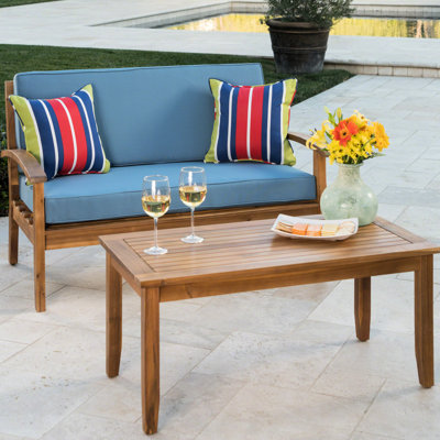 Causeuse et table en bois - 100% coussins, eau, bois, option confortable