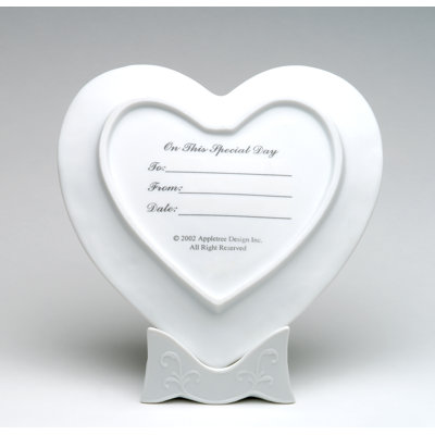 Assiette décorative en porcelaine blanche pour anniversaire, avec support