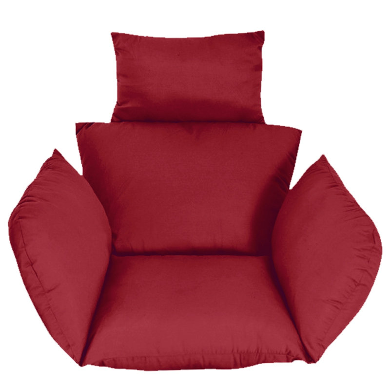 Coussin de fauteuil à œufs épais avec appui-tête pour panier suspendu, coussin souple pour fauteuil à œufs, Rouge