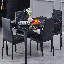 Glass Top Metal Base Dining Table-1415480824