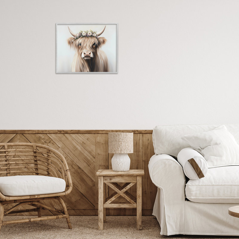 Giclée avec couronne à poils longs, conception par Shawna Stewart, H 11 po x l 14 po, Estampe numérique Farmhouse
