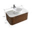Pre-assembled Bathroom Vanity with Oval Striped Ceramic Basins, Side Towel Rack-880043019-880043024-880043038
