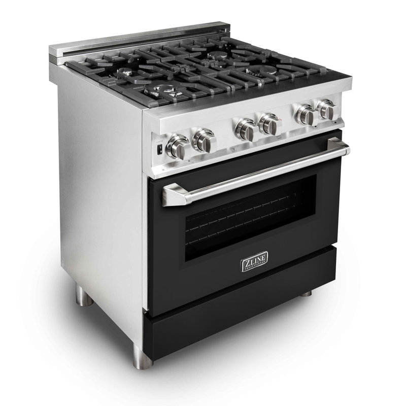 ZLINE 30" Legacy Dual Fuel Range, Black Matte Stainless Steel