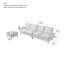 Canapé modulaire en L 104,5 po en cuir technique avec repose-pieds convertible