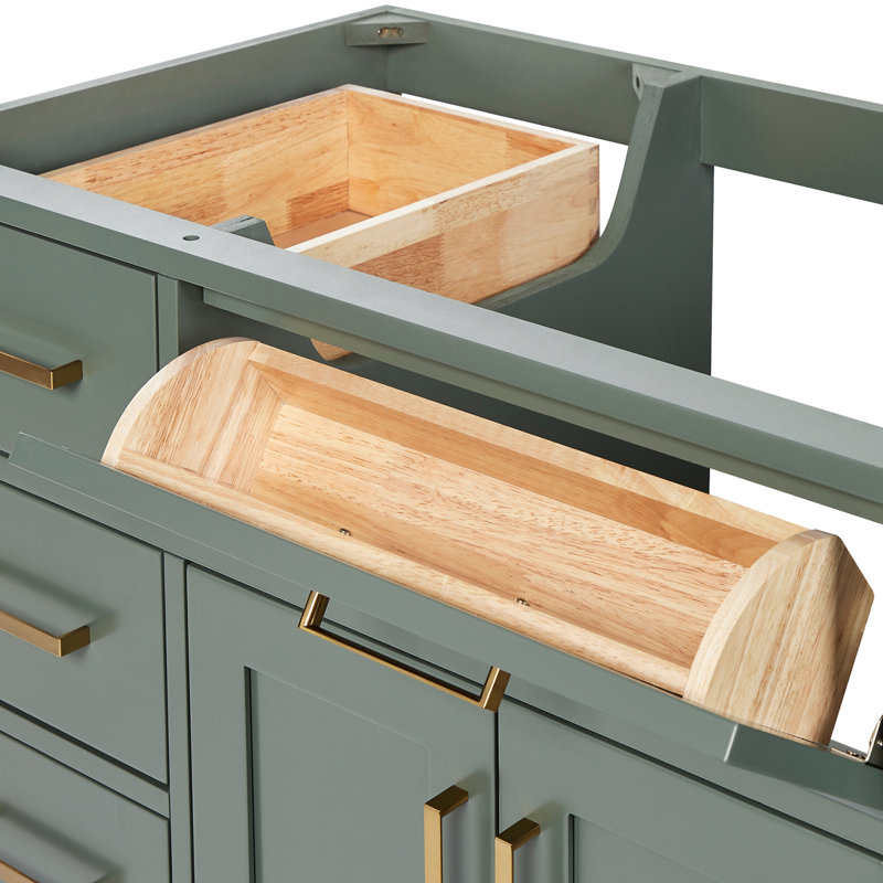 Base de meuble-lavabo simple 36 po Osoria, Vert rétro