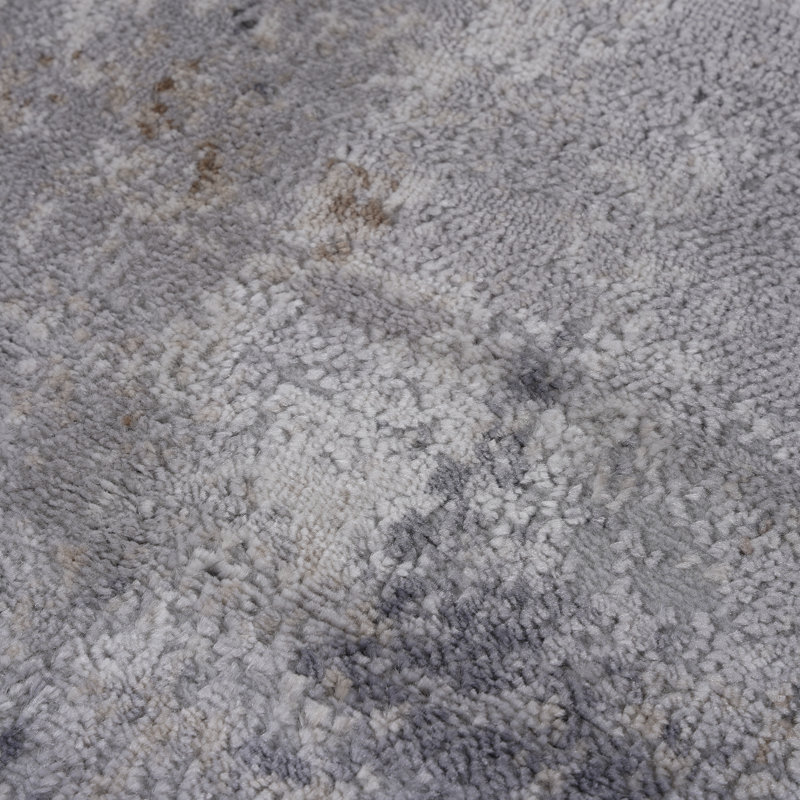 Tapis ivoire / beige en polyester / polypropylène tressé à la machine Zachais, Rectangle 6 pi 7 po x 9 pi