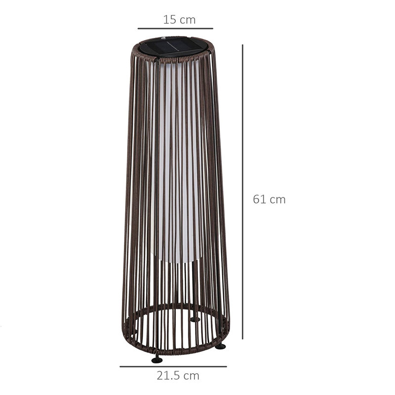 61cm Solar Powered Integrated LED Outdoor Floor Lamp