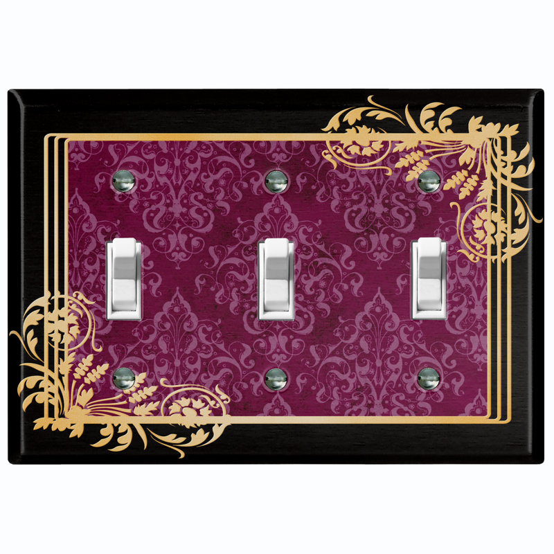 Patterned 3 - Gang Toggle Light Switch Standard Wall Plate