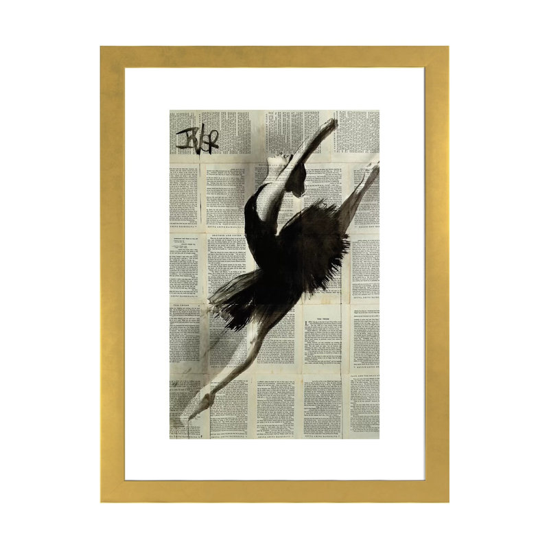 "In Flight" par Loui Jover-impression d’art graphique, Blanc, H 24 po x l 16 po x P 1 po, Papier encadré doré