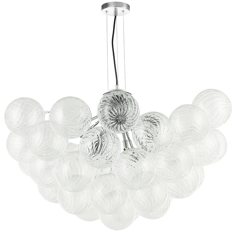 Lustre 12 lumières Charlize, Chrome poli