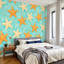 Murale auto-adhésive moderne pour la chambre à coucher Peel and Stick L 100 po x l 144 po avec imprimé étoile de mer orange