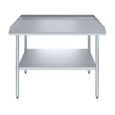 Commercial Metal Table with Backsplash and Sidesplashes