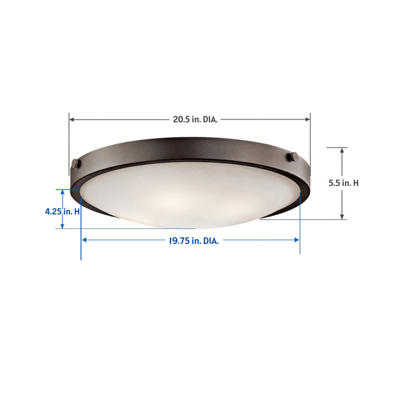 Plafonnier Lytham à 4 lumières, fini bronze vieilli, abat-jour en verre blanc satiné dépoli, 53 cm de largeur