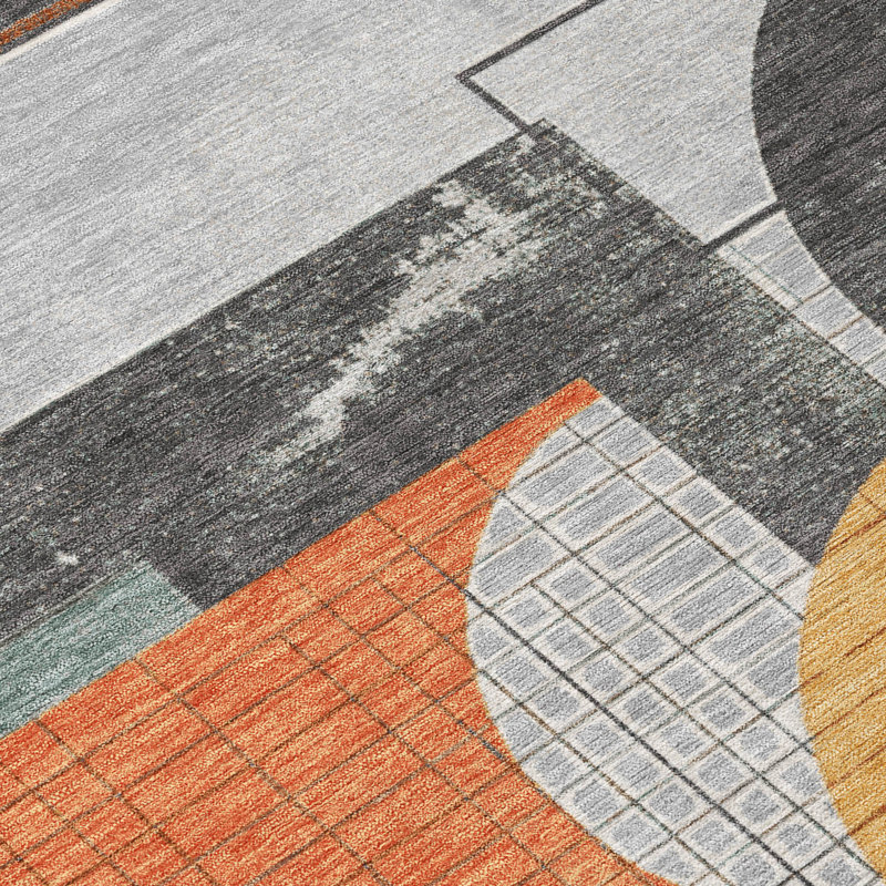 Daeon Gray Washable Indoor-Outdoor Rug - LOOMLAN, 8' x 8'
