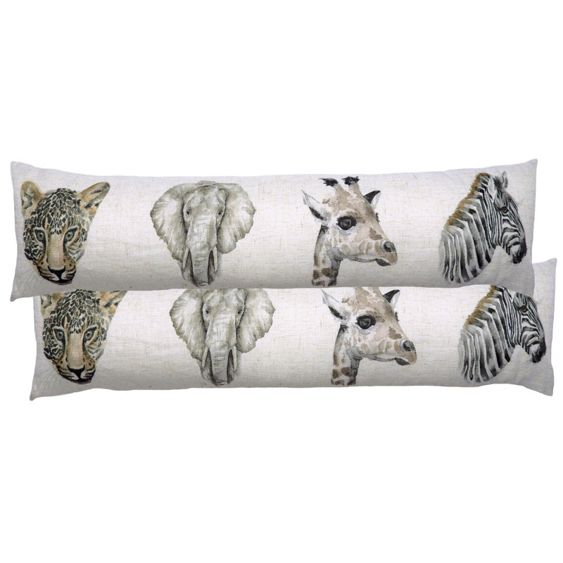 Safari Draught Excluder Animal Print Bolster Cushion