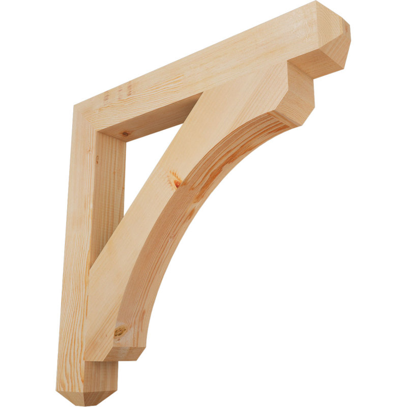 H Support en bois / corbeau, H 30 po x l 3,5 po x P 30 po, Douglas (lisse)