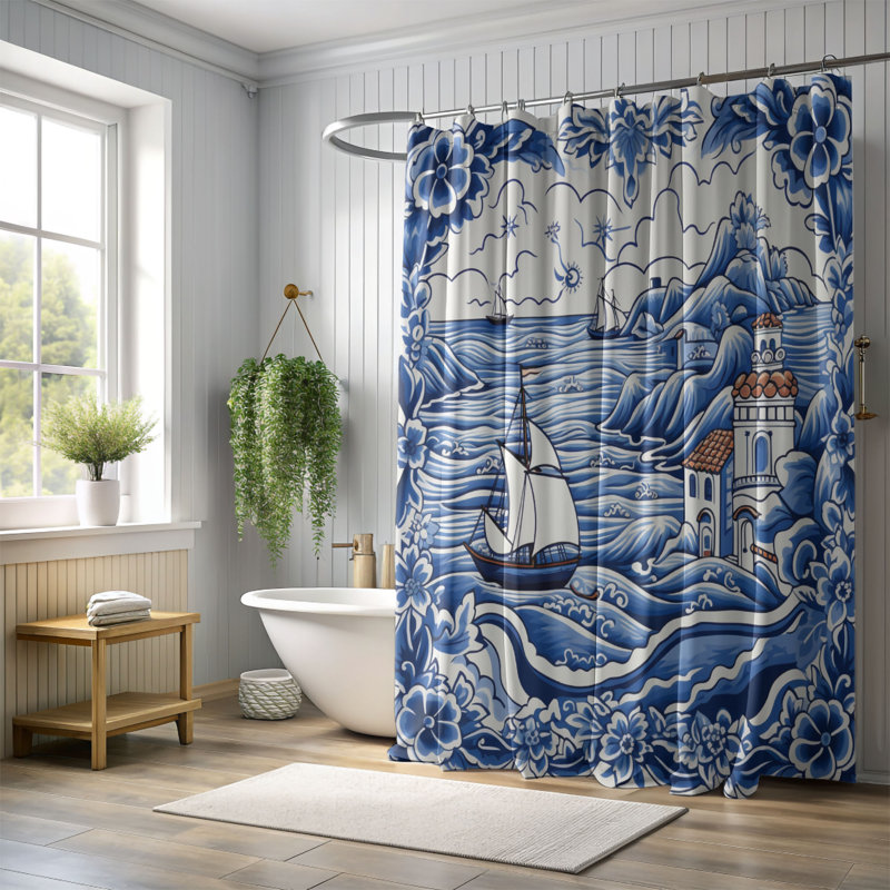 Rideau de douche standard 1 pièce, H 74 po x l 71 po