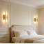 Ensemble de 2 appliques murales en marbre naturel doré 19,7 po, style nordique