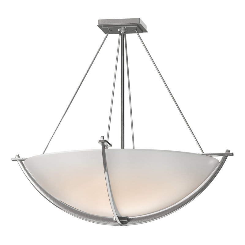 Compass 3 - Light Semi Flush Mount, Opal White, 24.1" H x 27.4" W x 27.4" D, Sterling