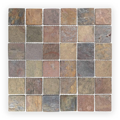 Carreau de mosaïque carré Rainbow Slate