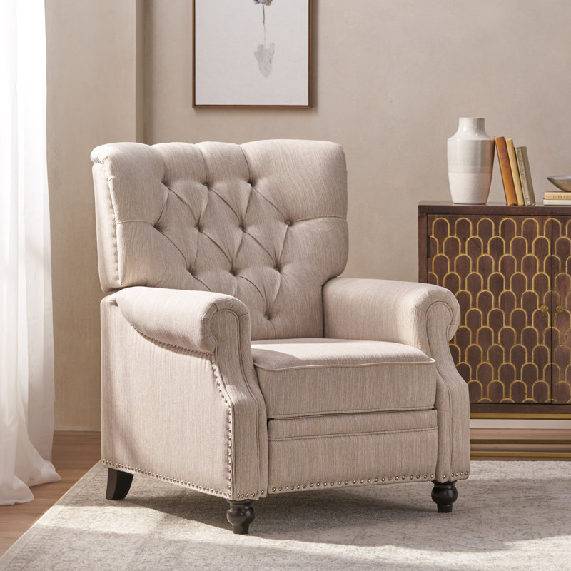 Fauteuil inclinable manuel standard Clemintine, Polyester beige