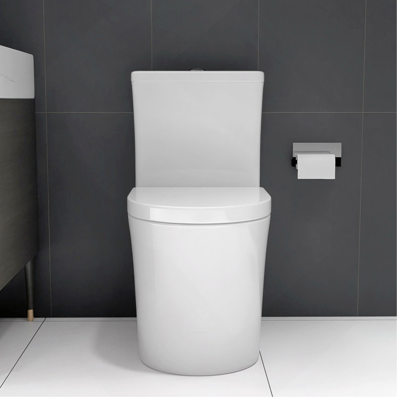 Small Compact One Piece Toilet Dual Flush,23 Inch Short Depth For Tiny Bathroom,White
