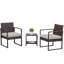 3 Pieces Patio Sets, Outdoor Conversation Porch Bistro Sets Rattan Wicker Small Furniture Chairs With Coffee Table-2043368133-2043368132