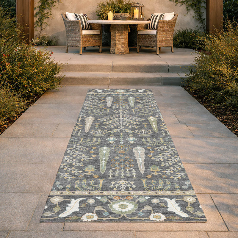 Tapis intérieur / extérieur lavable à la machine Chantille ACN2819 Global, Gris, Tapis de couloir 2 pi 3 po x 7 pi 6 po