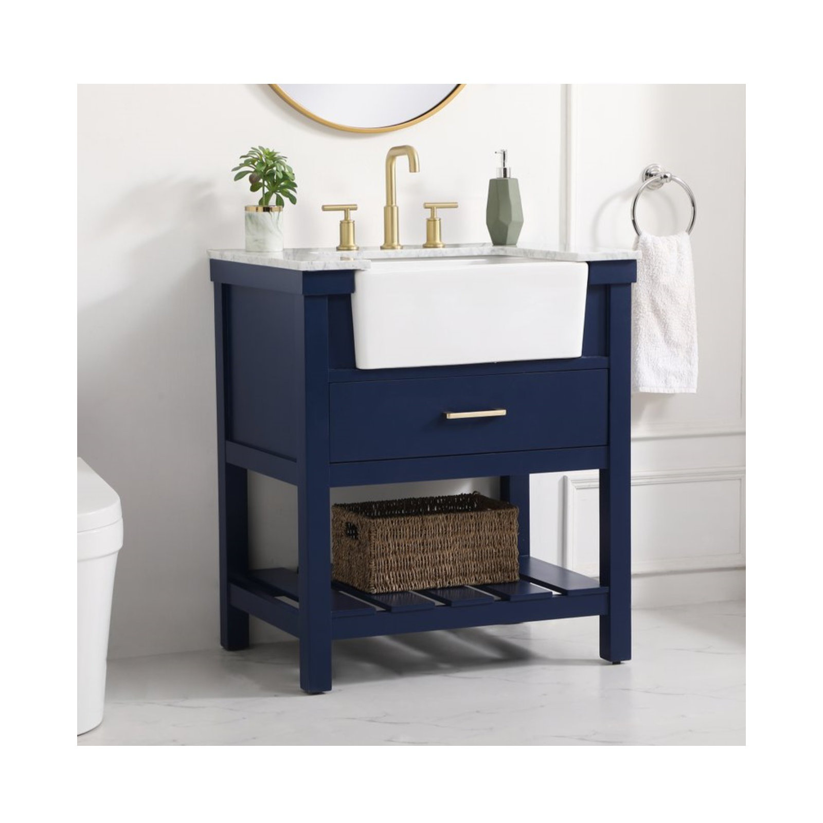 Pelaghia 30'' Single Bathroom Vanity, Blue