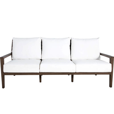 Savannah Aluminum Sofa - Oak/Raffia