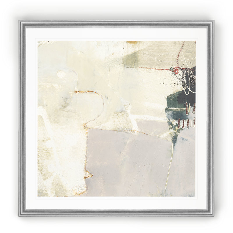 «Pique IV», peinture sur toile, Cadre argenté, H 22,5 po x l 22,5 po x P 1,5 po