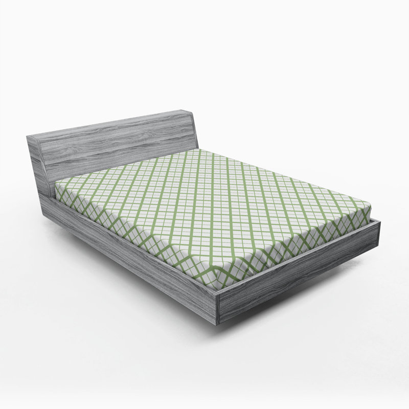 Microfiber Geometric Fitted Sheet, Queen Fitted Sheet