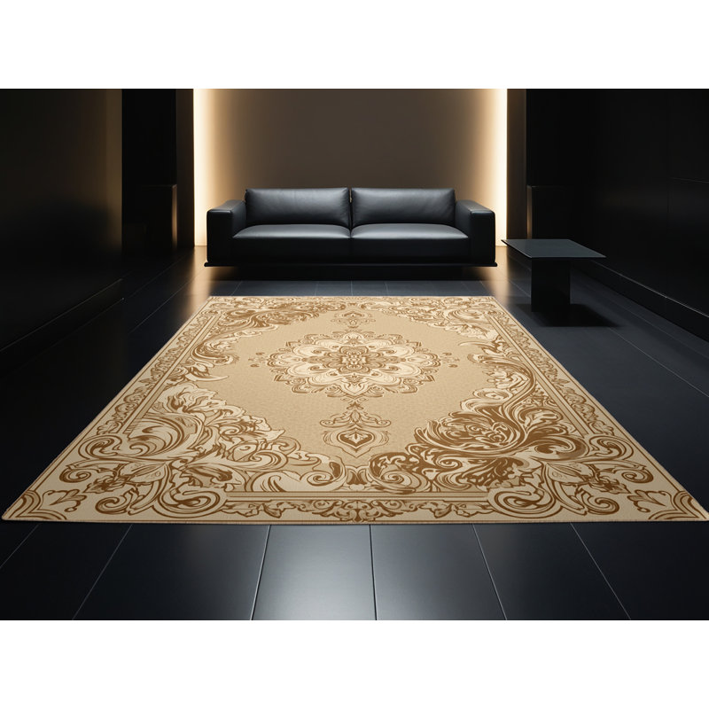 Tapis oriental traditionnel beige lavable à la machine Ottoline, 4 x 2
