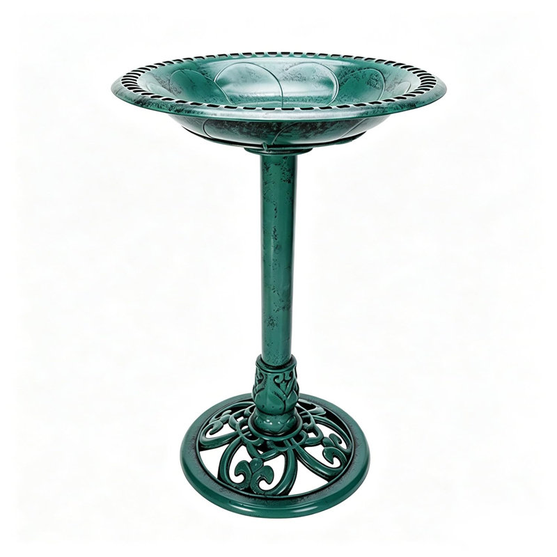 Bain d'oiseaux d'extérieur en polyrésine, Green