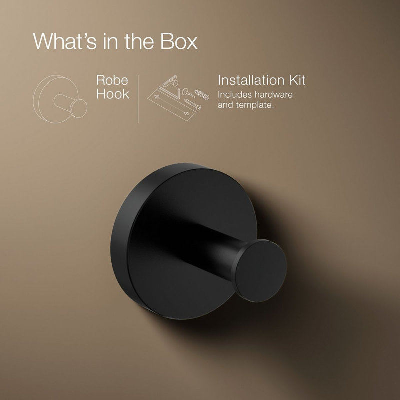 Elate Robe Hook, Matte Black