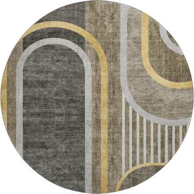 Premium Machine Washable Cerrito AMF532 Taupe Rug