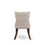 L'ensemble de table de salle à manger 3 pièces comprend 1 table de cuisine et 2 chaises de cuisine en tissu de lin capitonné avec dossier capitonné et têtes de clou - finition acajou-592942750-592942749-559233966